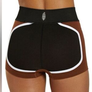 🔥FP Movement by Free People Black and Brown Athletic Shorts with White Trim